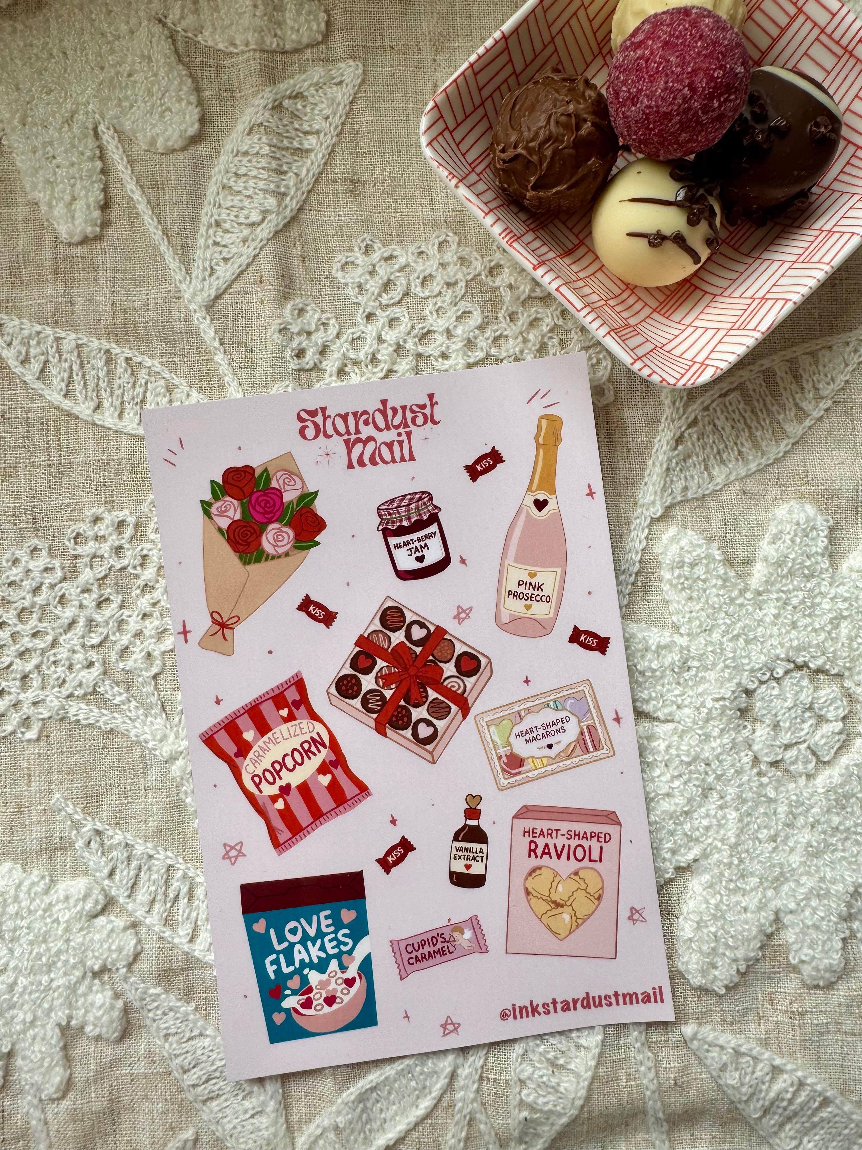 Valentine's Groceries Sticker Sheet