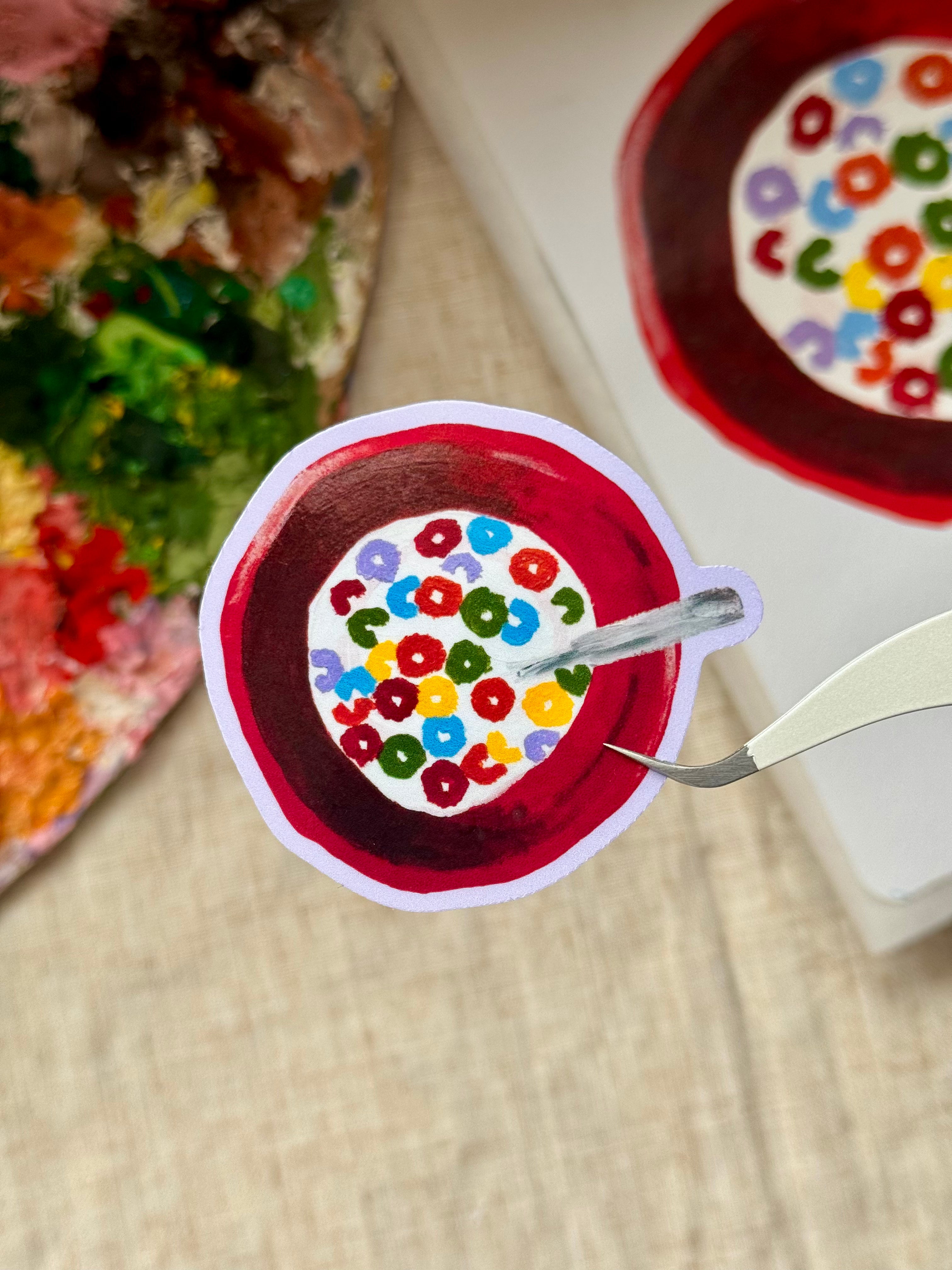Rainbow Rings Cereal Bowl Sticker