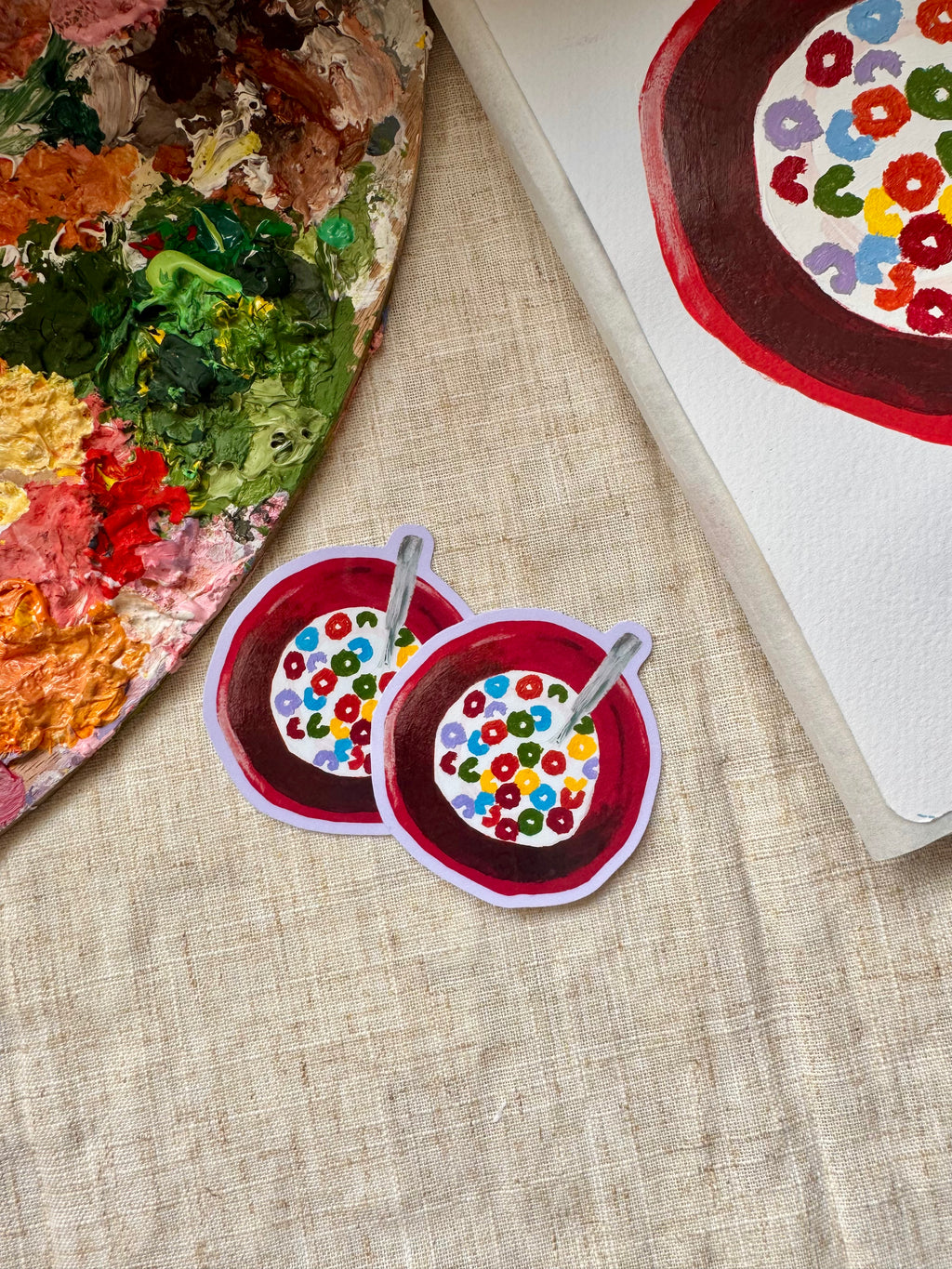 Rainbow Rings Cereal Bowl Sticker