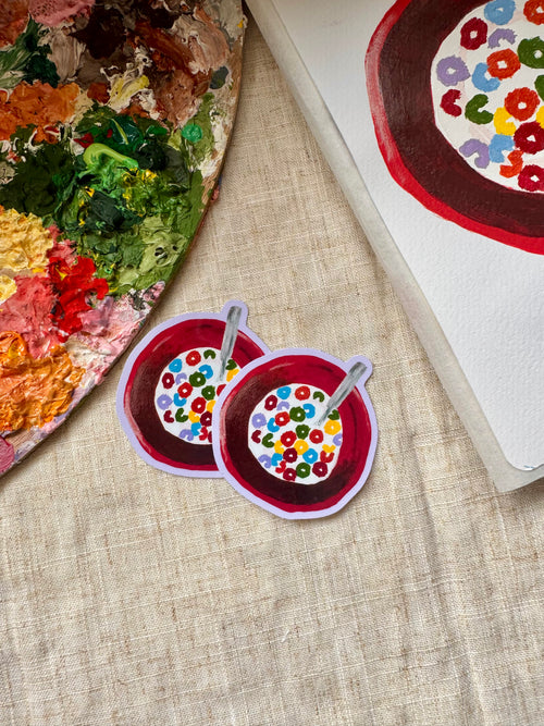 Rainbow Rings Cereal Bowl Sticker